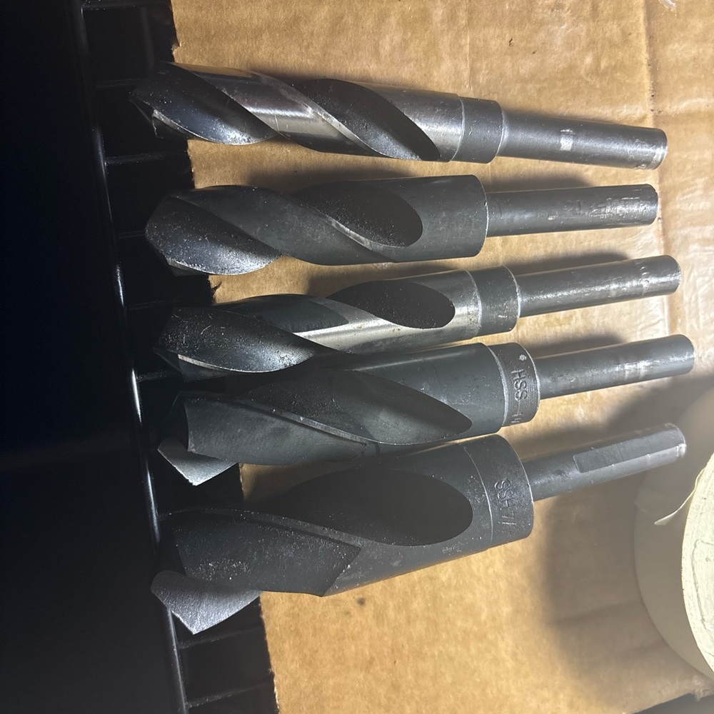 Set of Black Metal Drill Bits
